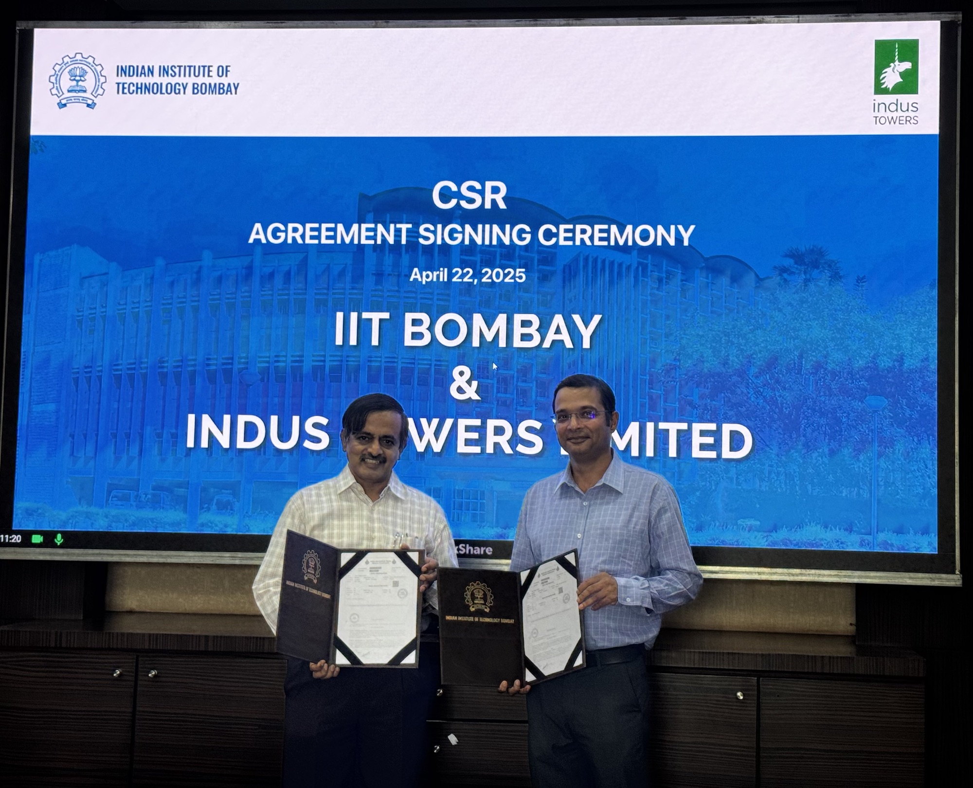 IIT Bombay and Indus Towers Ltd. Join Forces to Pioneer Sustainable Energy Technologies
