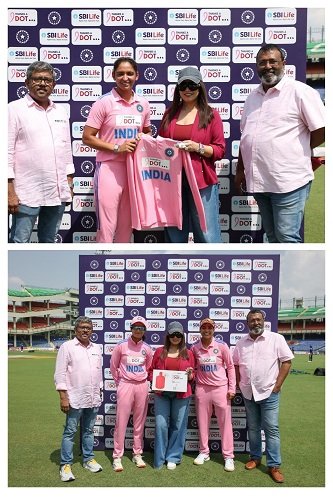 SBI Life and BCCI Champion Breast Cancer Awareness with ‘Thanks-A-Dot’ initiative, as Indian Women’s Cricket Team don Pink Jerseys in ODI Against Australia