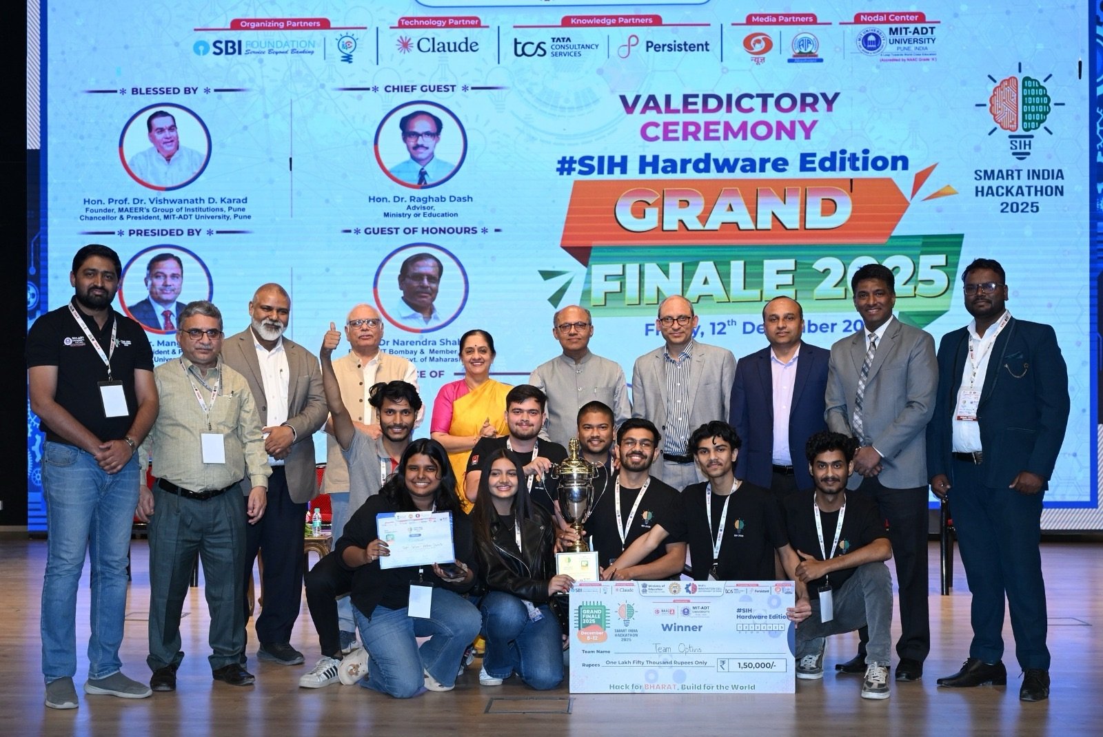 Optivis, Velotrees, Trailblazers Emerge Winners at Smart India Hackathon 2025 Hardware Finale