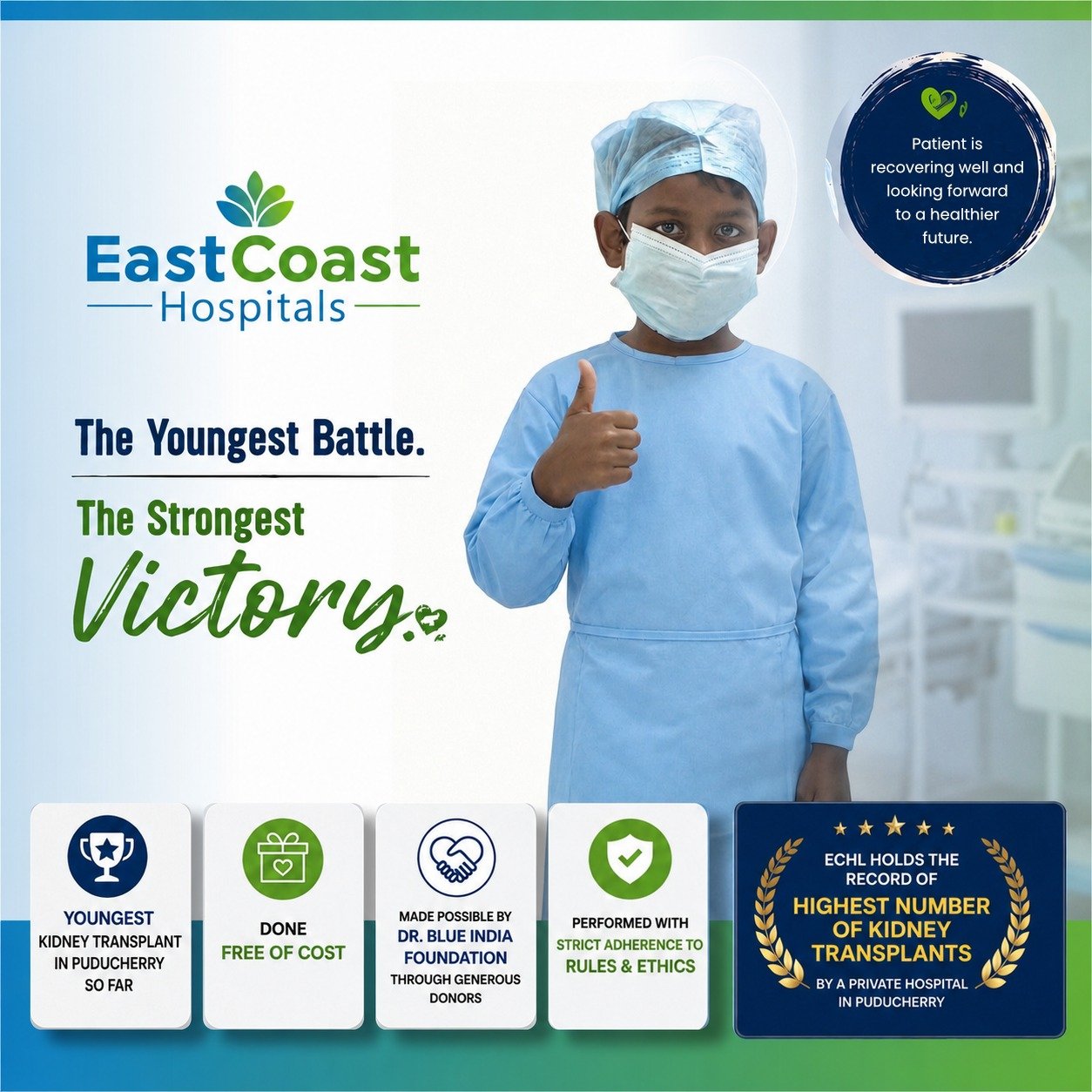 East Coast Hospitals Performs Puducherry's Youngest Kidney Transplant Free of Cost