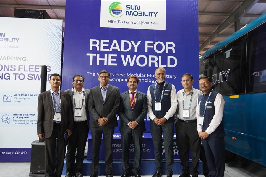 SUN Mobility HEV Business Showcases the World's First Modular Multi-Battery Swappable Solution with the Tata Starbus EV Platform at Prawaas 5.0
