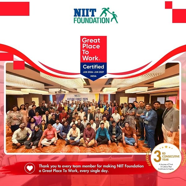 NIIT Foundation Re-certified as a Great Place To Work® in India for June 2026-June 2027